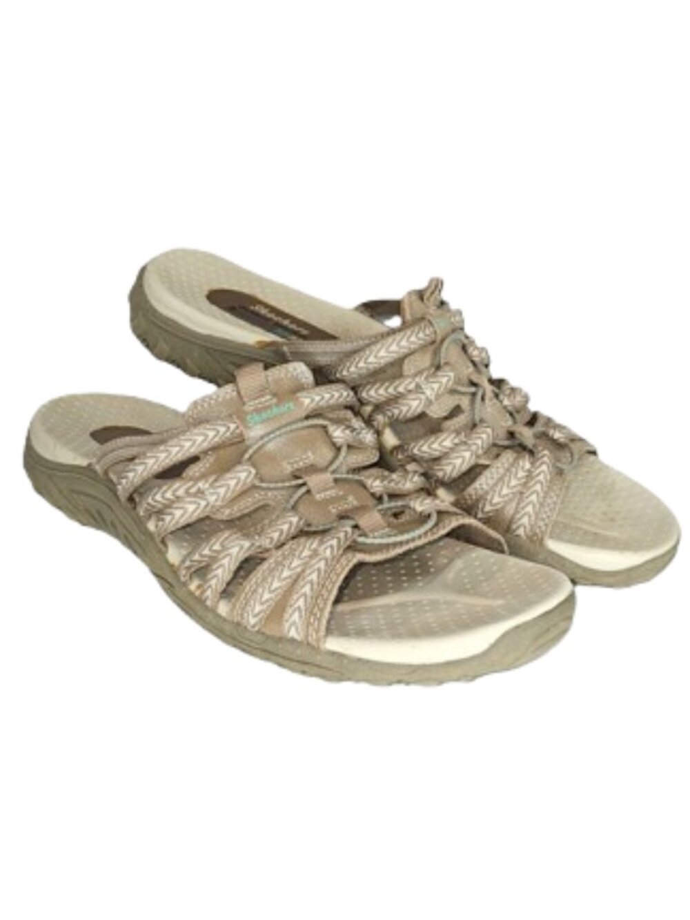 Skechers Outdoor Reggae Repetition Size 11 Beige Slip On Mules Sandal Slides